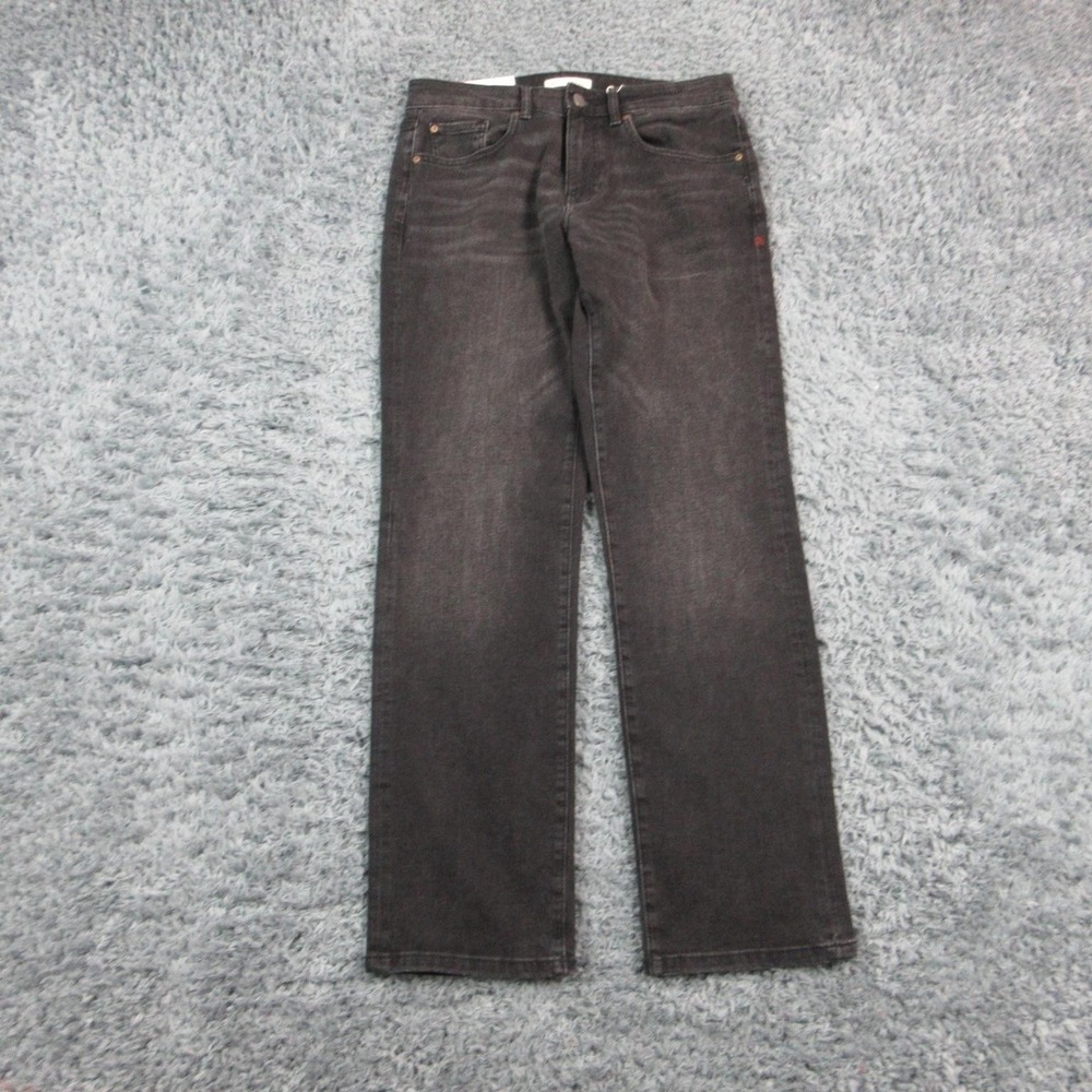 Warp+Weft Jeans Mens 32x32* Black ORD Chicago Straight Dark Wash Denim NWT